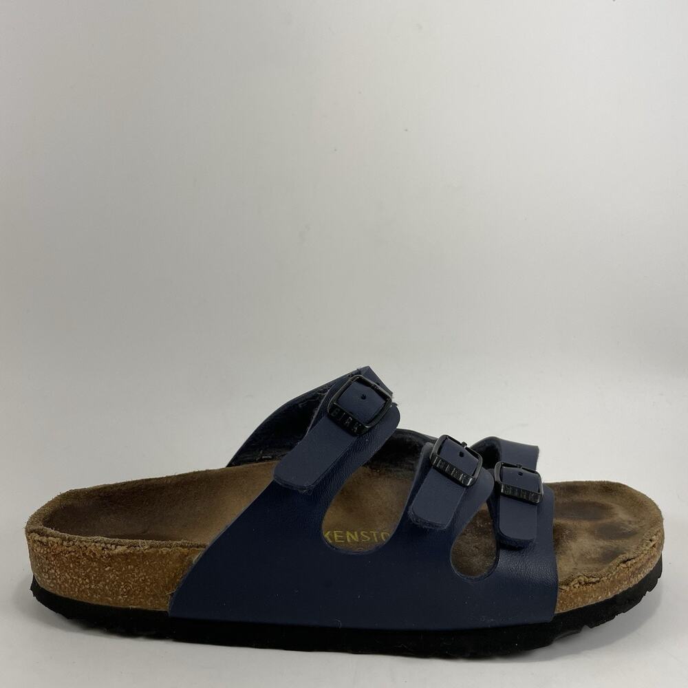 Birkenstock Florida 3 Strap Sandals Womens Size 38 US Size 7-7.5 Narrow Blue
